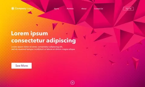 Abstract background with triangles, website Landing Page. Template for websit Stock Illustration