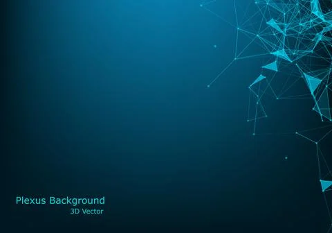 Abstract background with triangular cells for design. Bright blue digital ill Stock Illustration