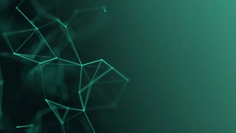 Abstract background of turquoise plexus connected by lines and dots, knots... Video stock 278545506