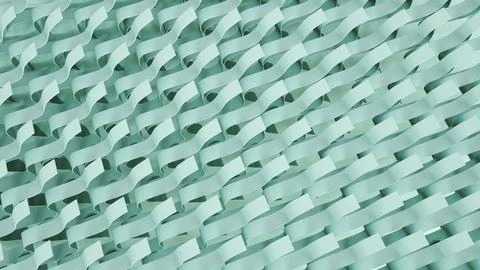 Abstract background with a turquoise woven pattern with loose ends 3D Illustrazione stock