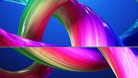 Abstract background of twisted multicircular 3d lines Stock Illustration