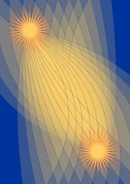 Abstract background with two shiny comets on dark blue background, transparency Stock Illustration