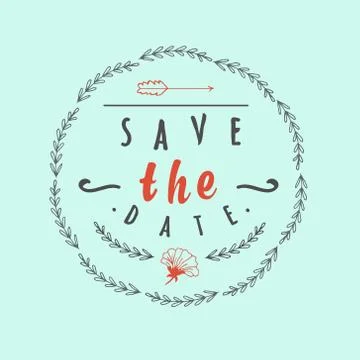Abstract Background with typographical quote Save the date Stock Illustration