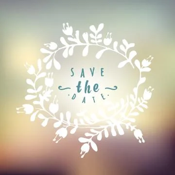 Abstract Background with typographical quote Save the date Stock Illustration