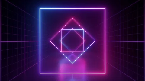 Abstract background, ultraviolet neon grid, virtual reality tunnel, abstract Stock Footage 103049877