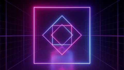 Abstract background, ultraviolet neon grid, virtual reality tunnel, abstract Stock Footage 103843870