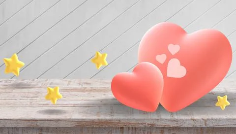 Abstract Background. Valentine's day Background and Red Heart with Love greeting Stock Illustration