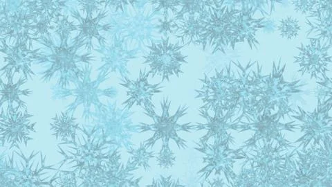Abstract background with a variety of colorful snowflakes. Big and small. Stock Illustration