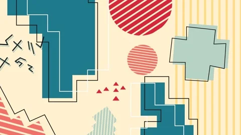 Abstract background with various geometric shapes Vídeo Stock 334738022