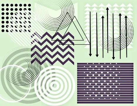 Abstract background with various geometric shapes Stock Illustration