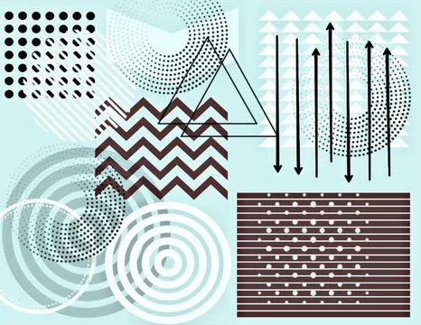 Abstract background with various geometric shapes Stock Illustration