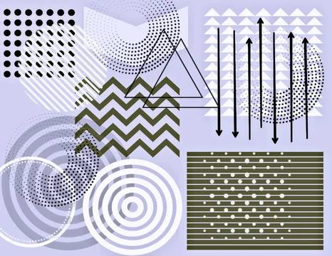 Abstract background with various geometric shapes Stock Illustration