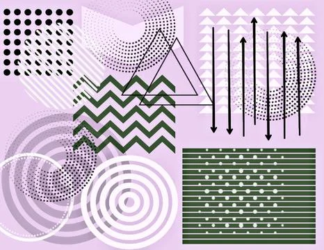 Abstract background with various geometric shapes Stock Illustration