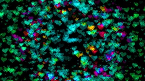 Abstract background with various multicolored hearts. Big and small. Stock Illustration