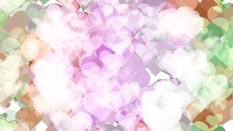 Abstract background with various multicolored hearts. Big and small. Stock Illustration