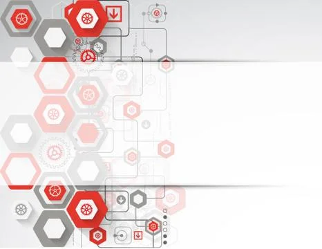 Abstract background with various technological elements Stock Illustration