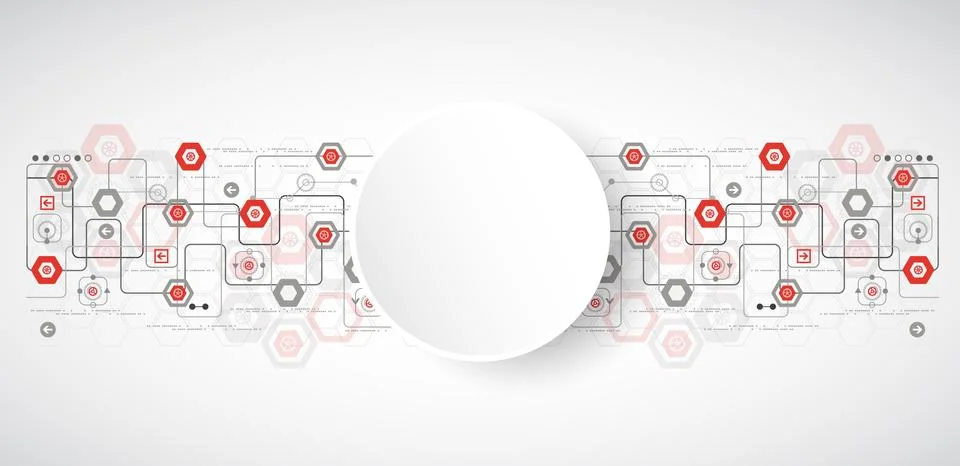 Abstract background with various technological elements Stock Illustration