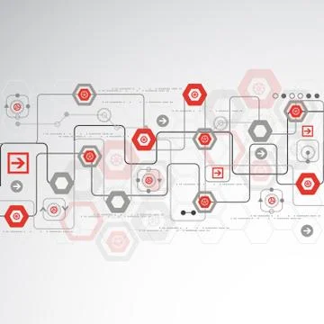 Abstract background with various technological elements Stock Illustration