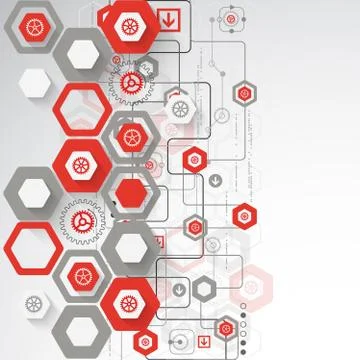 Abstract background with various technological elements Stock Illustration
