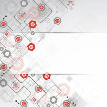 Abstract background with various technological elements Stock Illustration