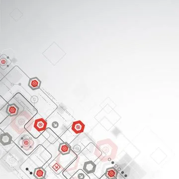 Abstract background with various technological elements Illustrazione stock