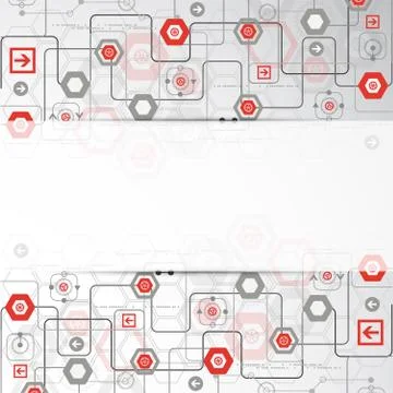 Abstract background with various technological elements Stock Illustration