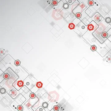 Abstract background with various technological elements Stock Illustration