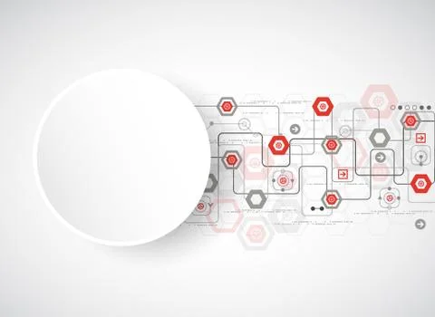 Abstract background with various technological elements Stock Illustration