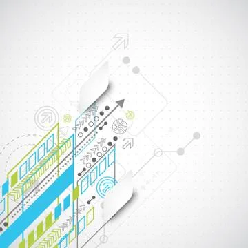 Abstract background with various technological elements 스톡 일러스트