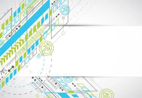 Abstract background with various technological elements 스톡 일러스트