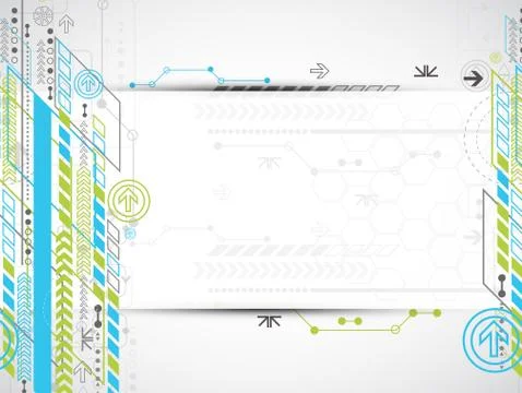 Abstract background with various technological elements Stockillustratie