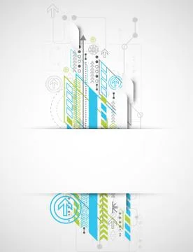 Abstract background with various technological elements 스톡 일러스트
