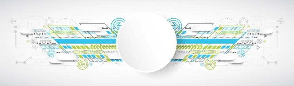 Abstract background with various technological elements Illustrazione stock