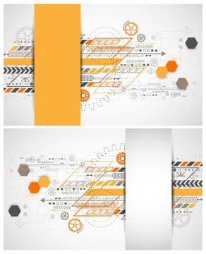 Abstract background with various technological elements 스톡 일러스트