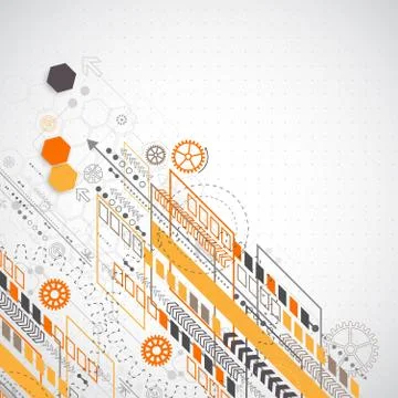 Abstract background with various technological elements 스톡 일러스트