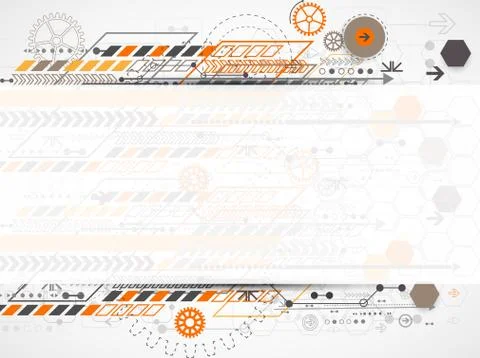 Abstract background with various technological elements 스톡 일러스트