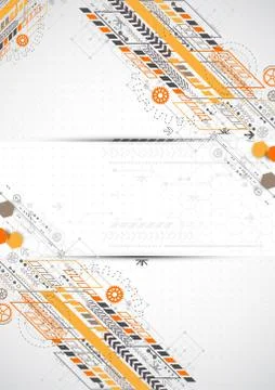 Abstract background with various technological elements 스톡 일러스트