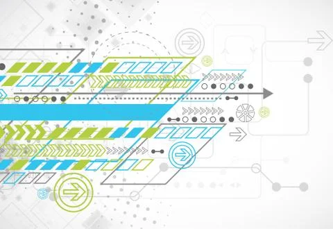 Abstract background with various technological elements Stockillustratie