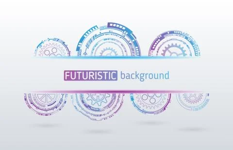Abstract background with various technology elements. Hi-tech communication c Stock Illustration