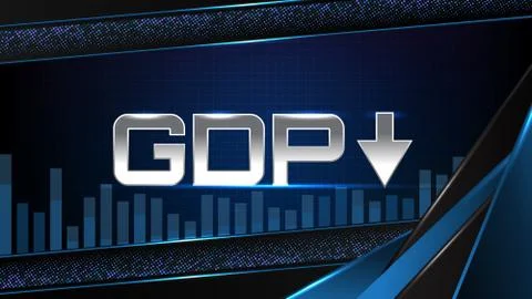 Abstract background vector of blue decreasing Economic growth or GDP Stock Illustration