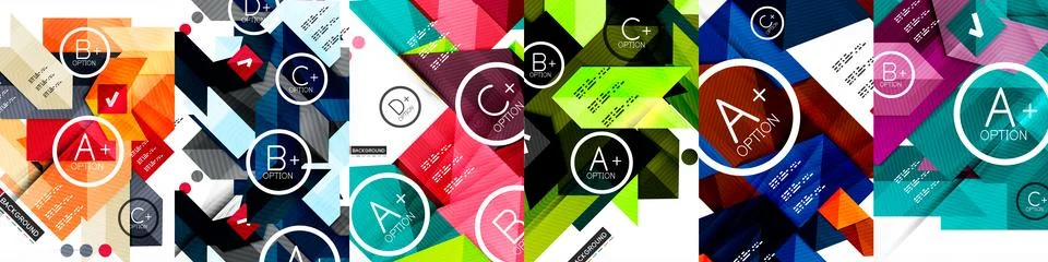 Abstract background vector design set. Striking Abstract Collection - Triangle Stock Illustration