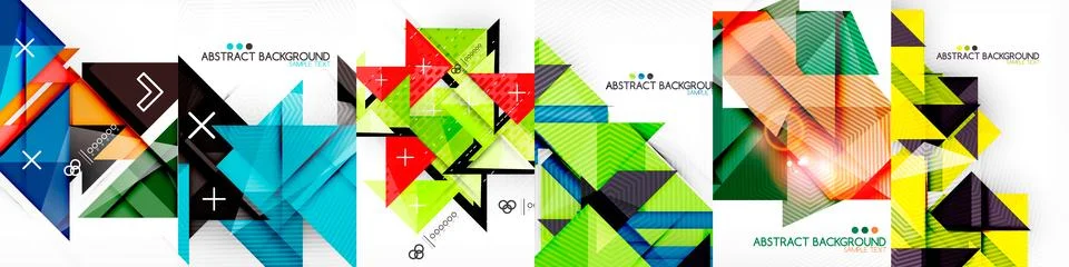 Abstract background vector design set. Striking Abstract Collection - Triangle Illustrazione stock