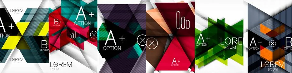 Abstract background vector design set. Striking Abstract Collection - Triangle Stockillustratie