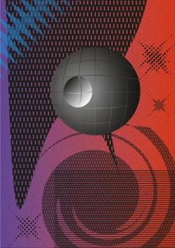Abstract background vector lines and balls Stock Illustration