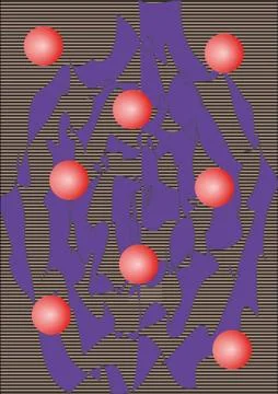 Abstract background vector lines and balls Stock Illustration