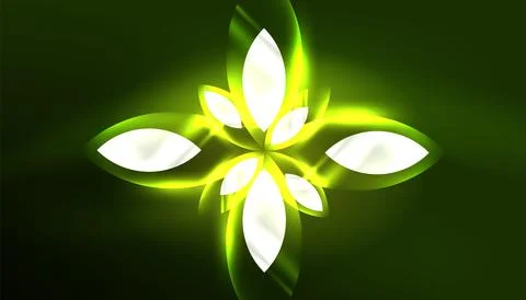 Abstract background vector neon glowing geometric elements. Hi-tech design for Stock Illustration