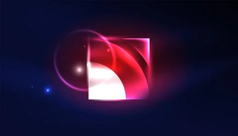 Abstract background vector neon glowing geometric elements. Hi-tech design for Illustrazione stock