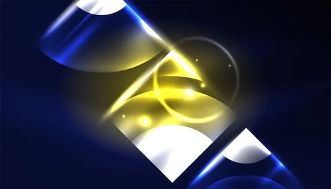 Abstract background vector neon glowing geometric elements. Hi-tech design for Illustrazione stock