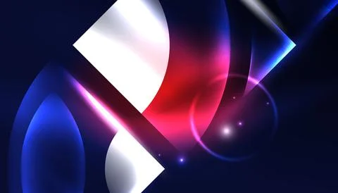 Abstract background vector neon glowing geometric elements. Hi-tech design for Illustrazione stock