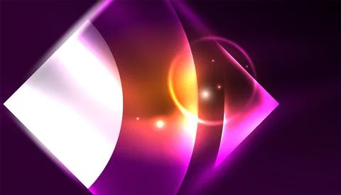 Abstract background vector neon glowing geometric elements. Hi-tech design for Illustrazione stock